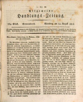 Allgemeine Handlungs-Zeitung Samstag 24. August 1816