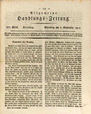 Allgemeine Handlungs-Zeitung Dienstag 3. September 1816