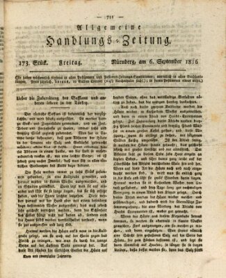 Allgemeine Handlungs-Zeitung Freitag 6. September 1816