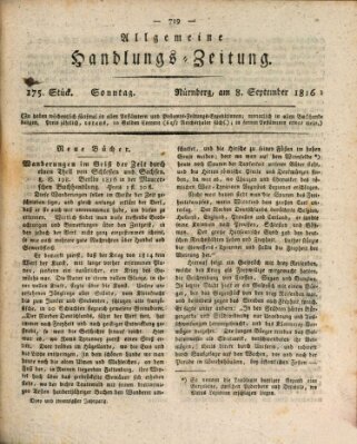 Allgemeine Handlungs-Zeitung Sonntag 8. September 1816