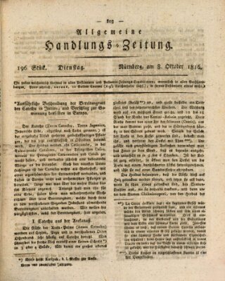 Allgemeine Handlungs-Zeitung Dienstag 8. Oktober 1816