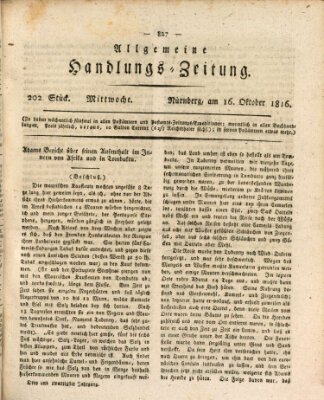 Allgemeine Handlungs-Zeitung Mittwoch 16. Oktober 1816