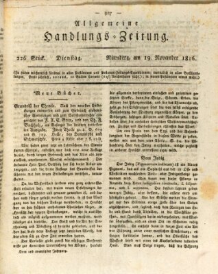 Allgemeine Handlungs-Zeitung Dienstag 19. November 1816