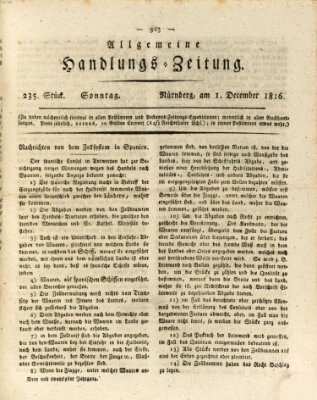 Allgemeine Handlungs-Zeitung Sonntag 1. Dezember 1816