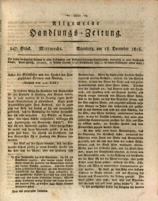 Allgemeine Handlungs-Zeitung Mittwoch 18. Dezember 1816