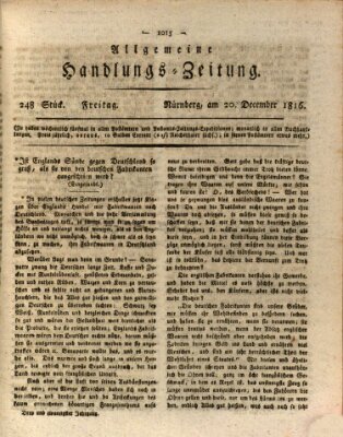 Allgemeine Handlungs-Zeitung Freitag 20. Dezember 1816