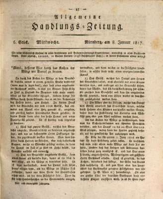 Allgemeine Handlungs-Zeitung Mittwoch 8. Januar 1817