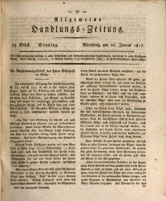 Allgemeine Handlungs-Zeitung Sonntag 26. Januar 1817