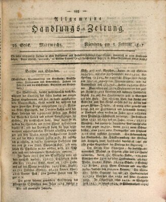 Allgemeine Handlungs-Zeitung Mittwoch 5. Februar 1817