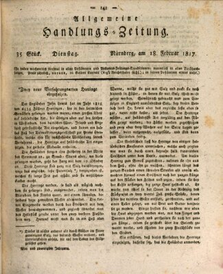 Allgemeine Handlungs-Zeitung Dienstag 18. Februar 1817