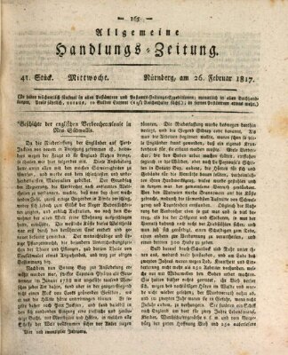 Allgemeine Handlungs-Zeitung Mittwoch 26. Februar 1817