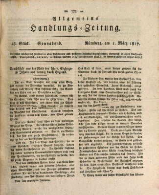 Allgemeine Handlungs-Zeitung Samstag 1. März 1817