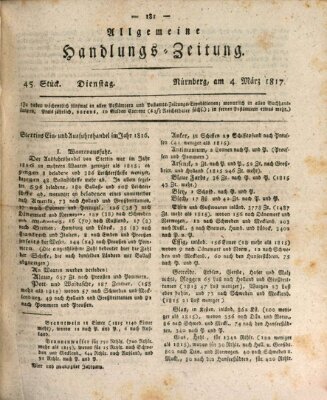 Allgemeine Handlungs-Zeitung Dienstag 4. März 1817