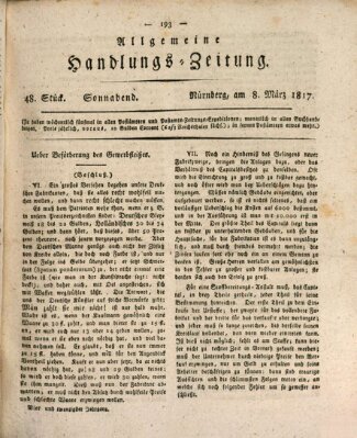 Allgemeine Handlungs-Zeitung Samstag 8. März 1817