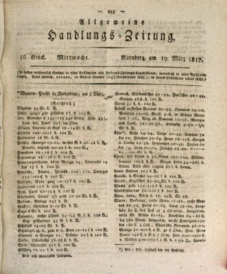 Allgemeine Handlungs-Zeitung Mittwoch 19. März 1817