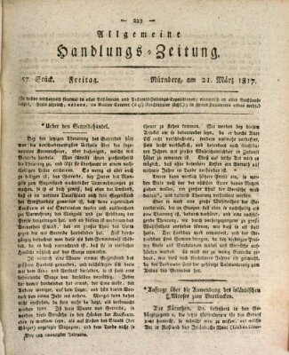 Allgemeine Handlungs-Zeitung Freitag 21. März 1817