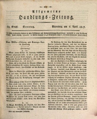 Allgemeine Handlungs-Zeitung Sonntag 6. April 1817