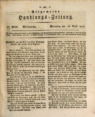 Allgemeine Handlungs-Zeitung Mittwoch 16. April 1817