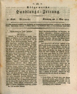 Allgemeine Handlungs-Zeitung Mittwoch 7. Mai 1817