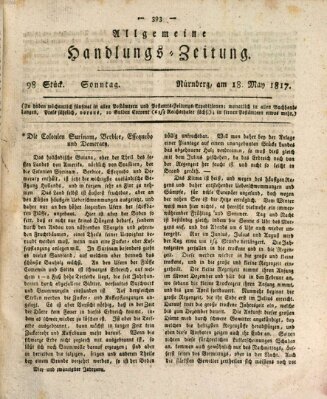 Allgemeine Handlungs-Zeitung Sonntag 18. Mai 1817