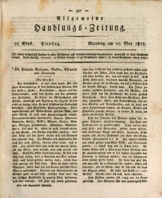 Allgemeine Handlungs-Zeitung Dienstag 20. Mai 1817