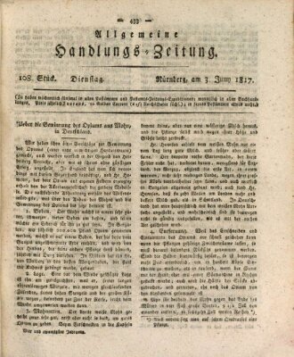 Allgemeine Handlungs-Zeitung Dienstag 3. Juni 1817