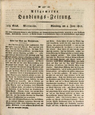 Allgemeine Handlungs-Zeitung Mittwoch 4. Juni 1817