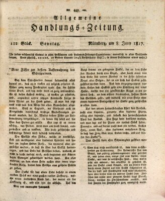 Allgemeine Handlungs-Zeitung Sonntag 8. Juni 1817