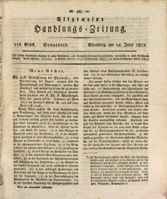 Allgemeine Handlungs-Zeitung Samstag 14. Juni 1817