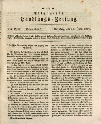 Allgemeine Handlungs-Zeitung Samstag 21. Juni 1817