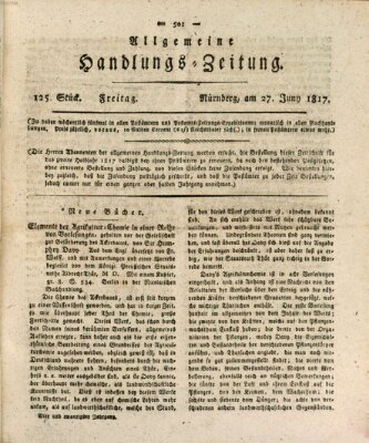 Allgemeine Handlungs-Zeitung Freitag 27. Juni 1817