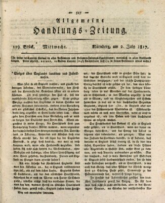 Allgemeine Handlungs-Zeitung Mittwoch 2. Juli 1817