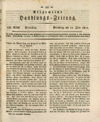 Allgemeine Handlungs-Zeitung Dienstag 15. Juli 1817