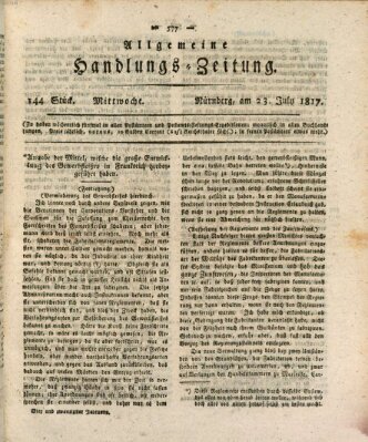 Allgemeine Handlungs-Zeitung Mittwoch 23. Juli 1817