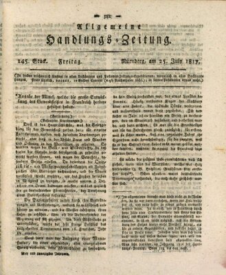 Allgemeine Handlungs-Zeitung Freitag 25. Juli 1817