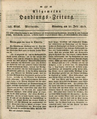 Allgemeine Handlungs-Zeitung Mittwoch 30. Juli 1817