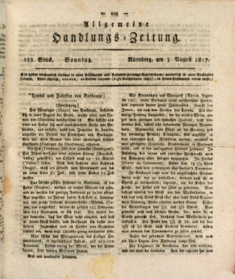 Allgemeine Handlungs-Zeitung Sonntag 3. August 1817