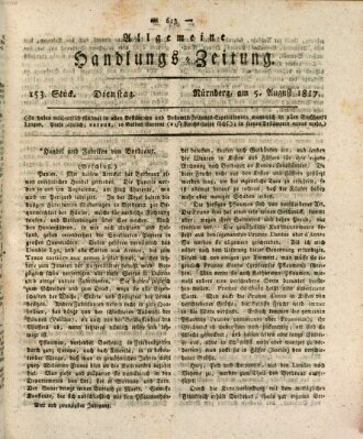 Allgemeine Handlungs-Zeitung Dienstag 5. August 1817