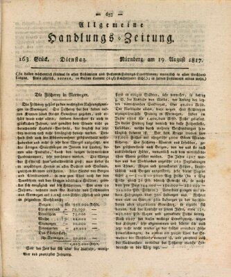 Allgemeine Handlungs-Zeitung Dienstag 19. August 1817