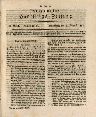 Allgemeine Handlungs-Zeitung Samstag 30. August 1817