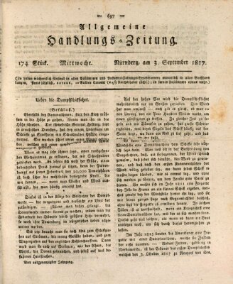 Allgemeine Handlungs-Zeitung Mittwoch 3. September 1817