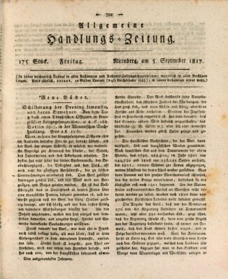 Allgemeine Handlungs-Zeitung Freitag 5. September 1817