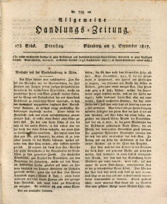 Allgemeine Handlungs-Zeitung Dienstag 9. September 1817