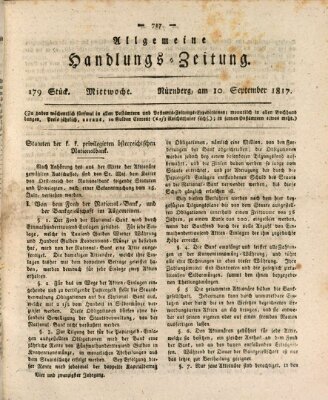 Allgemeine Handlungs-Zeitung Mittwoch 10. September 1817