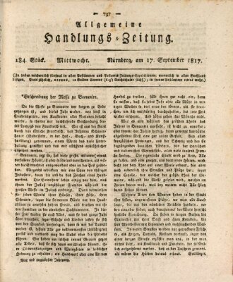 Allgemeine Handlungs-Zeitung Mittwoch 17. September 1817