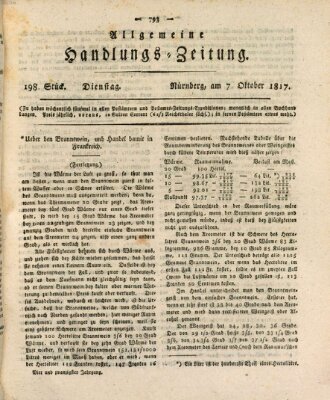 Allgemeine Handlungs-Zeitung Dienstag 7. Oktober 1817