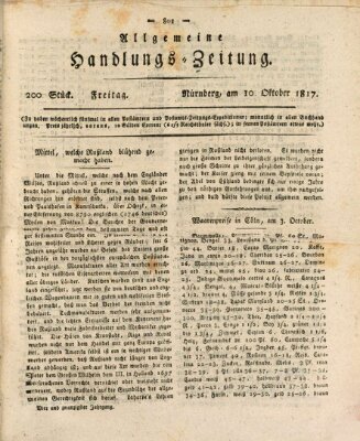 Allgemeine Handlungs-Zeitung Freitag 10. Oktober 1817