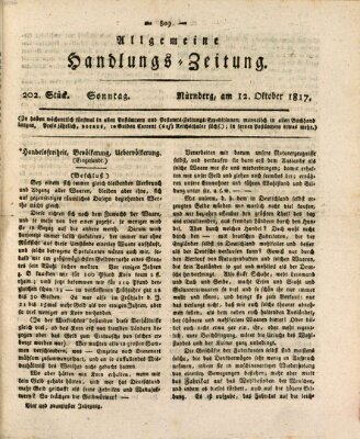 Allgemeine Handlungs-Zeitung Sonntag 12. Oktober 1817