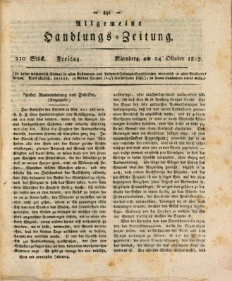 Allgemeine Handlungs-Zeitung Freitag 24. Oktober 1817