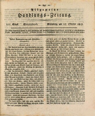 Allgemeine Handlungs-Zeitung Samstag 25. Oktober 1817